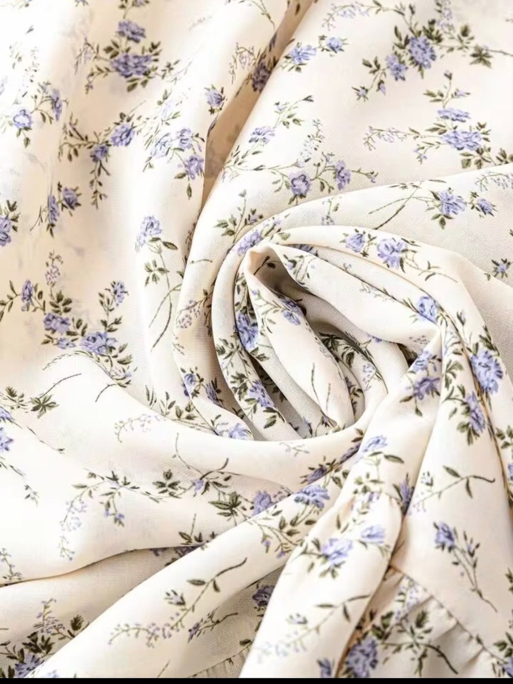 SHEIN Cream Maxi Dress with Blue Floral Print Size M - Picture 3 of 12